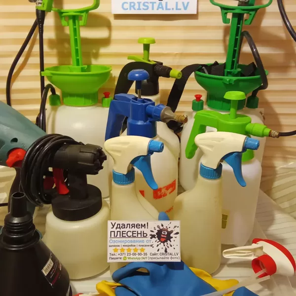 Izsmidzinātāji un pulverizatori telpu apstrādei ar ķīmiju pret pelējumu un sēnīti Latvijā.