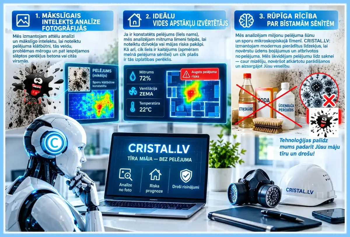 Kur MI ir nevainojams: Digitālais kalkulators un analīze pēc foto no Mākslīgā intelekta pret pelējuma sēnīti